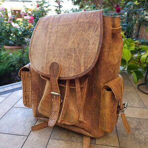 Scaramanga Handmade Leather Backpack from Scotland - Excellent Condition!